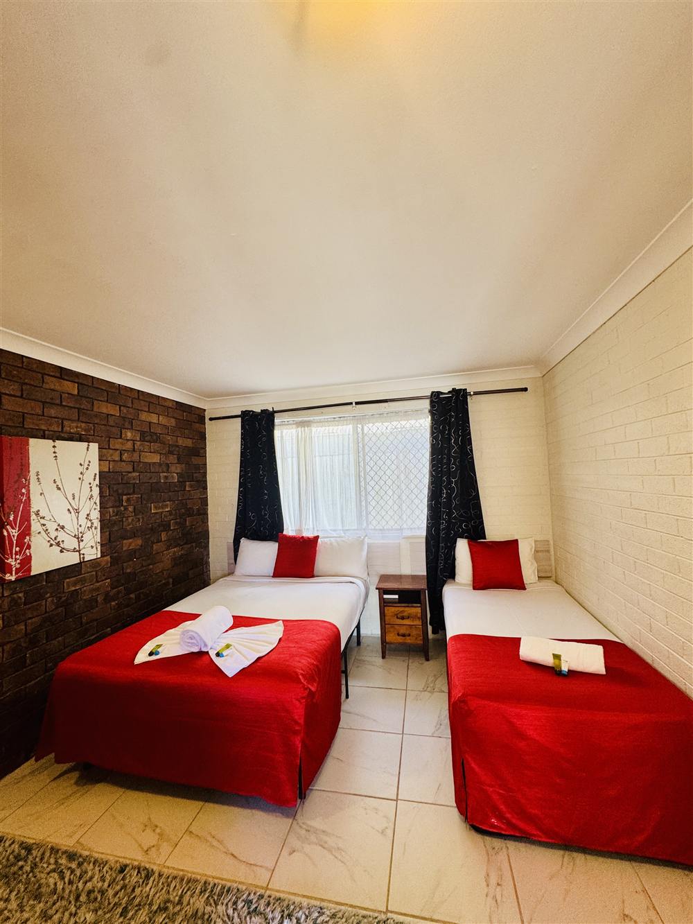 Family bedroom with two beds